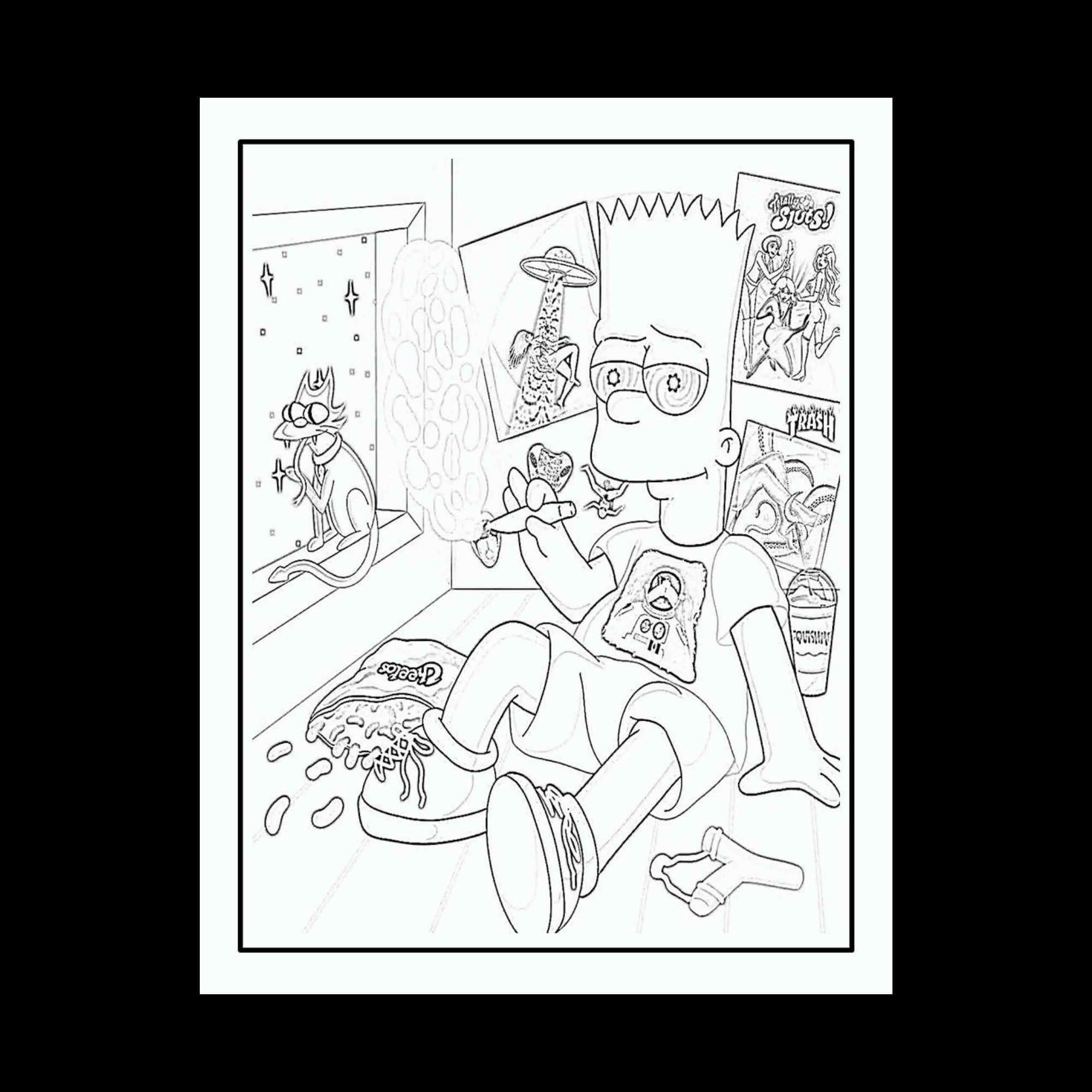 90s Cartoon Stoner Coloring Pages Printable