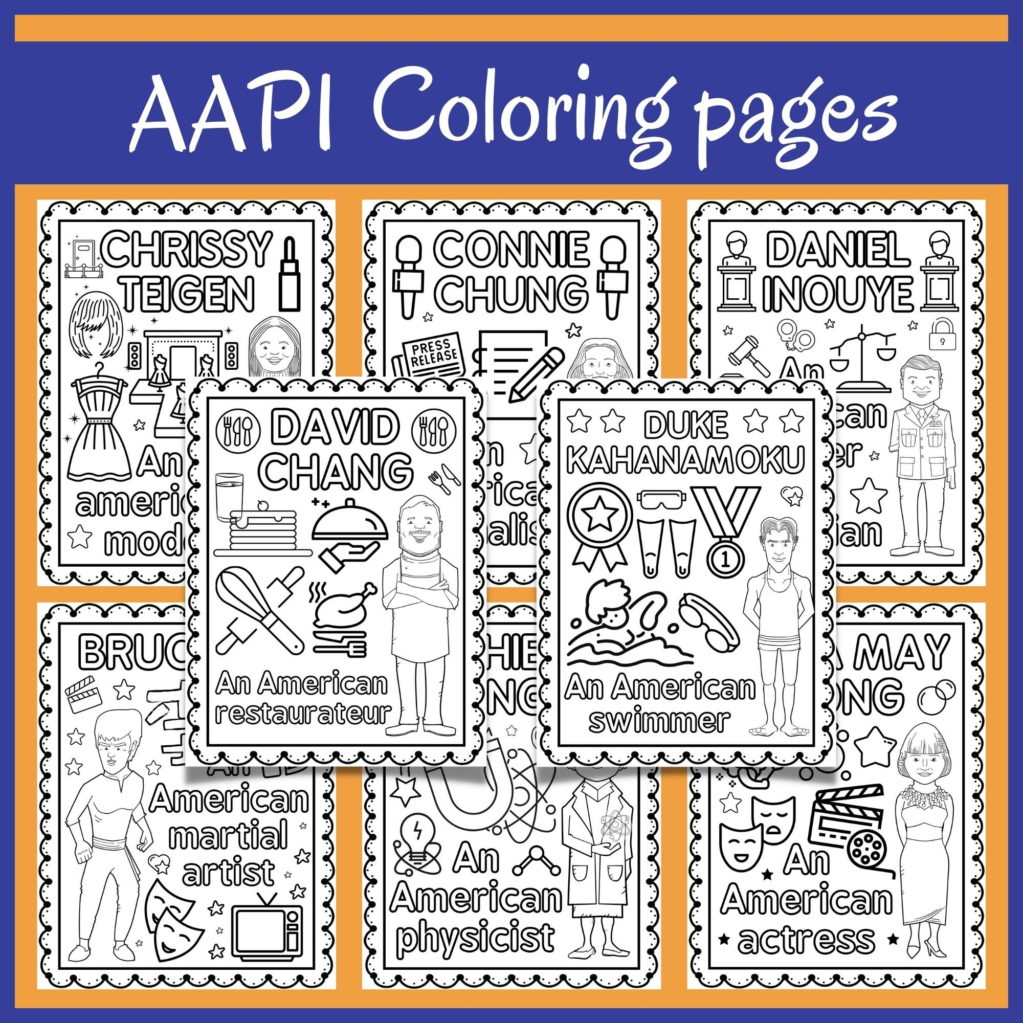 AAPI Heritage Month Coloring Pages Activities Famous AAPI Coloring Pages Made By Teachers