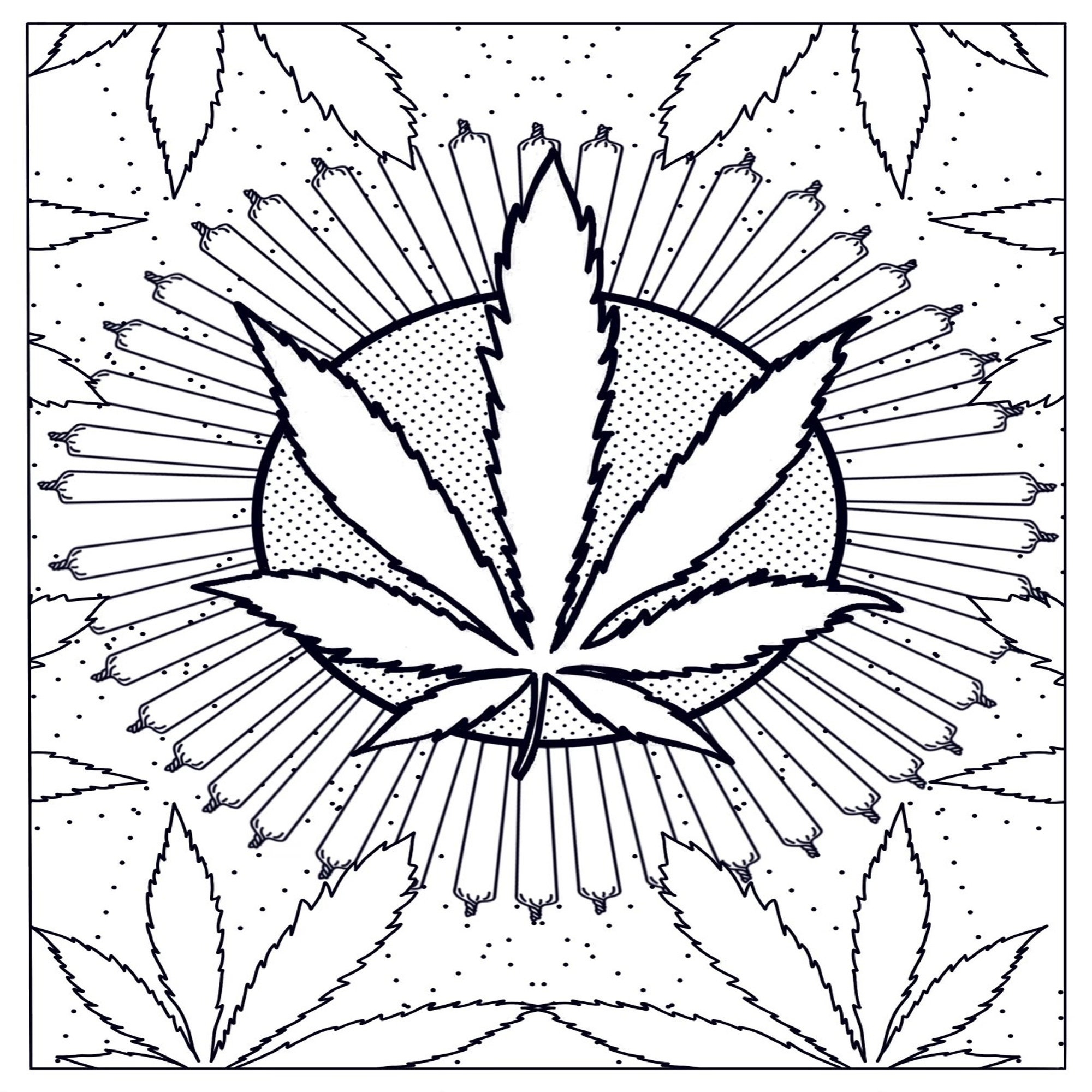 Adult Coloring Page Flower420 Instant Download Stoner Page Relaxing Coloring Page Etsy
