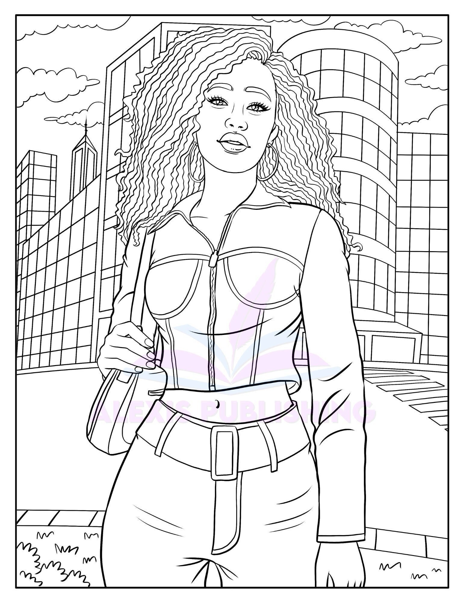 Adult Coloring Page instant Download Beautiful Black Women Printable Etsy