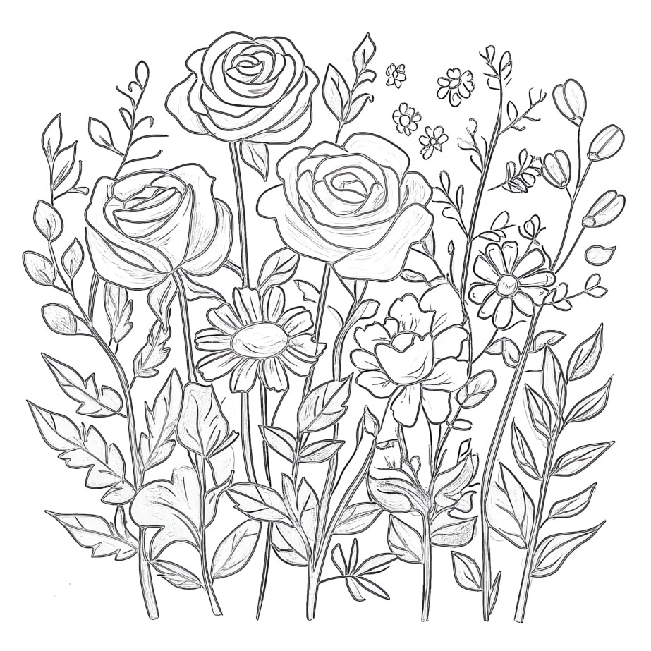 Adult Flower Coloring Pages Printable Coloring Pages Mimi Panda