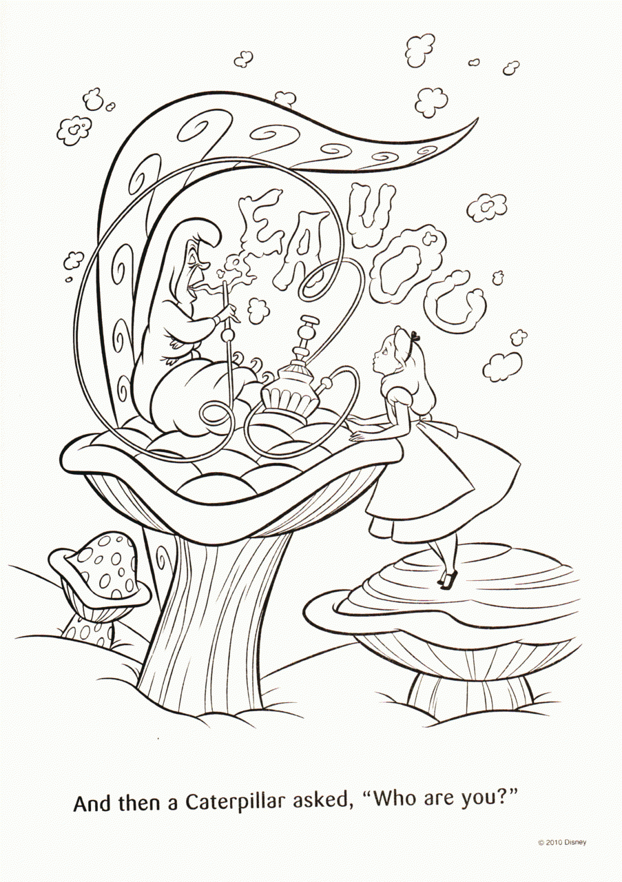 Alice In Wonderland Coloring Pages Free Printable
