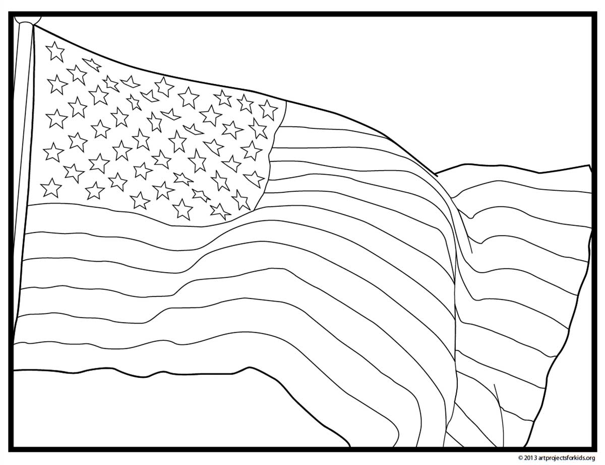 Us Flag Coloring Page Printable