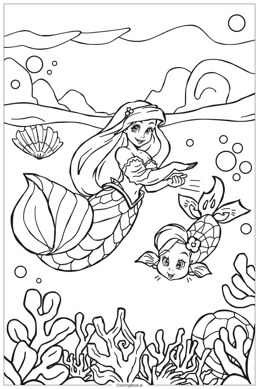 Ariel Printable Coloring Pages