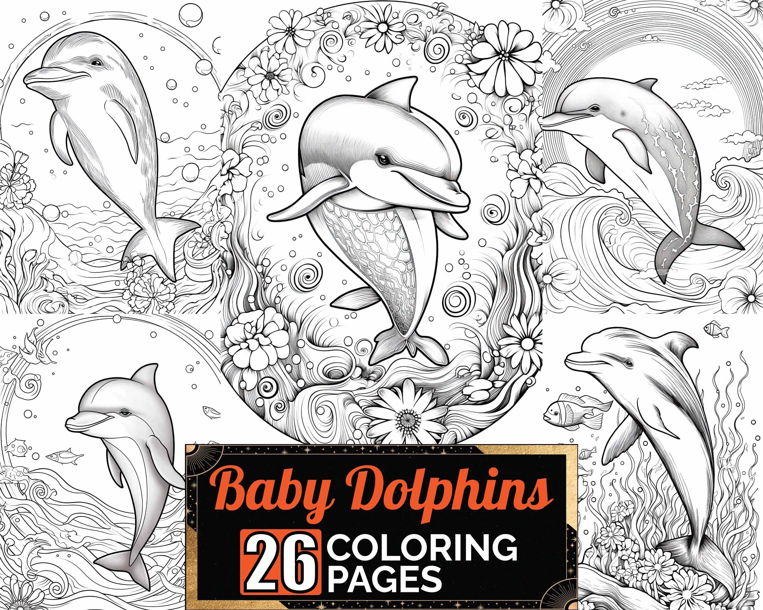 Coloring Pages Dolphins Printable