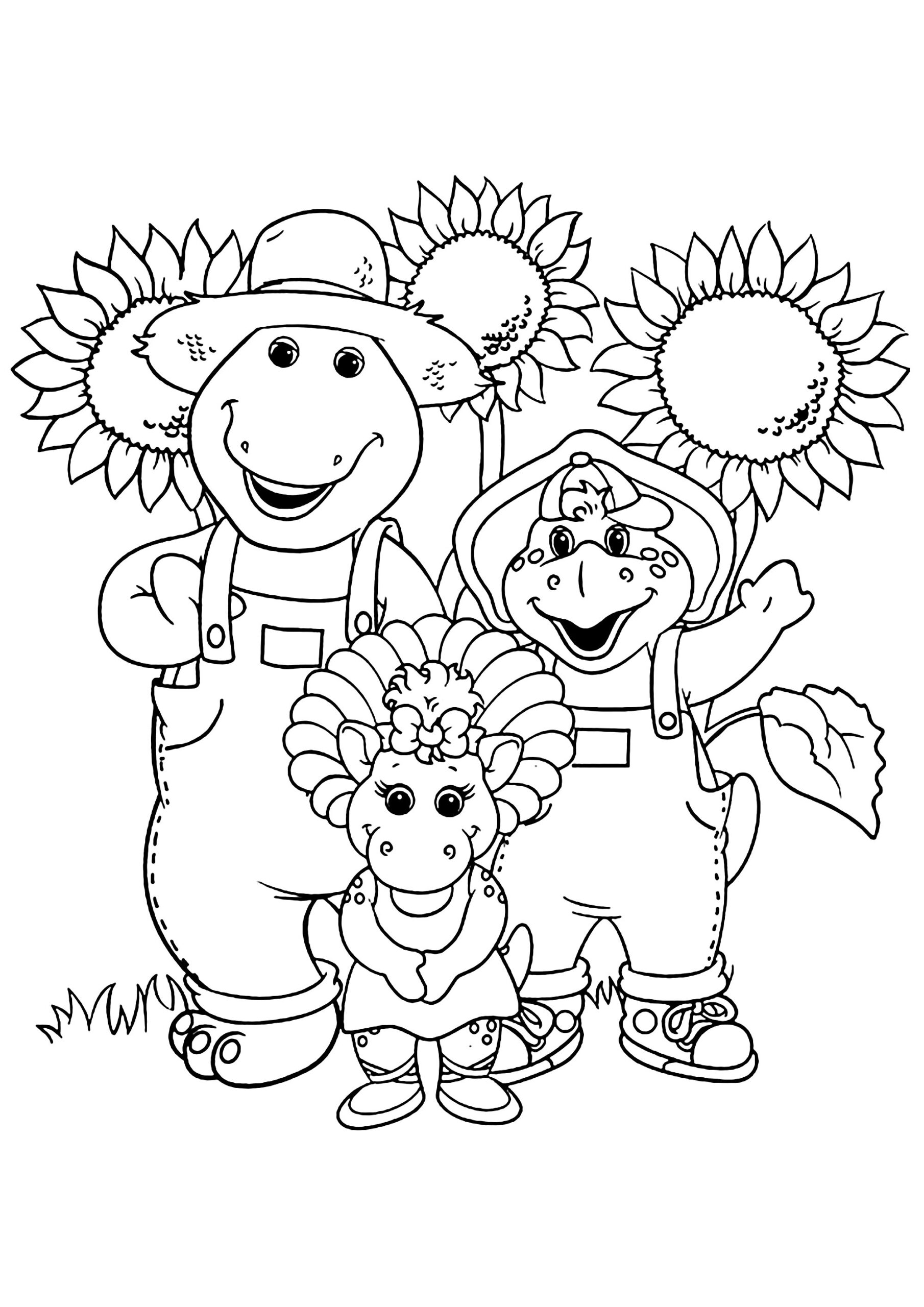 Barney The Dinosaur s Family Barney Coloring Pages