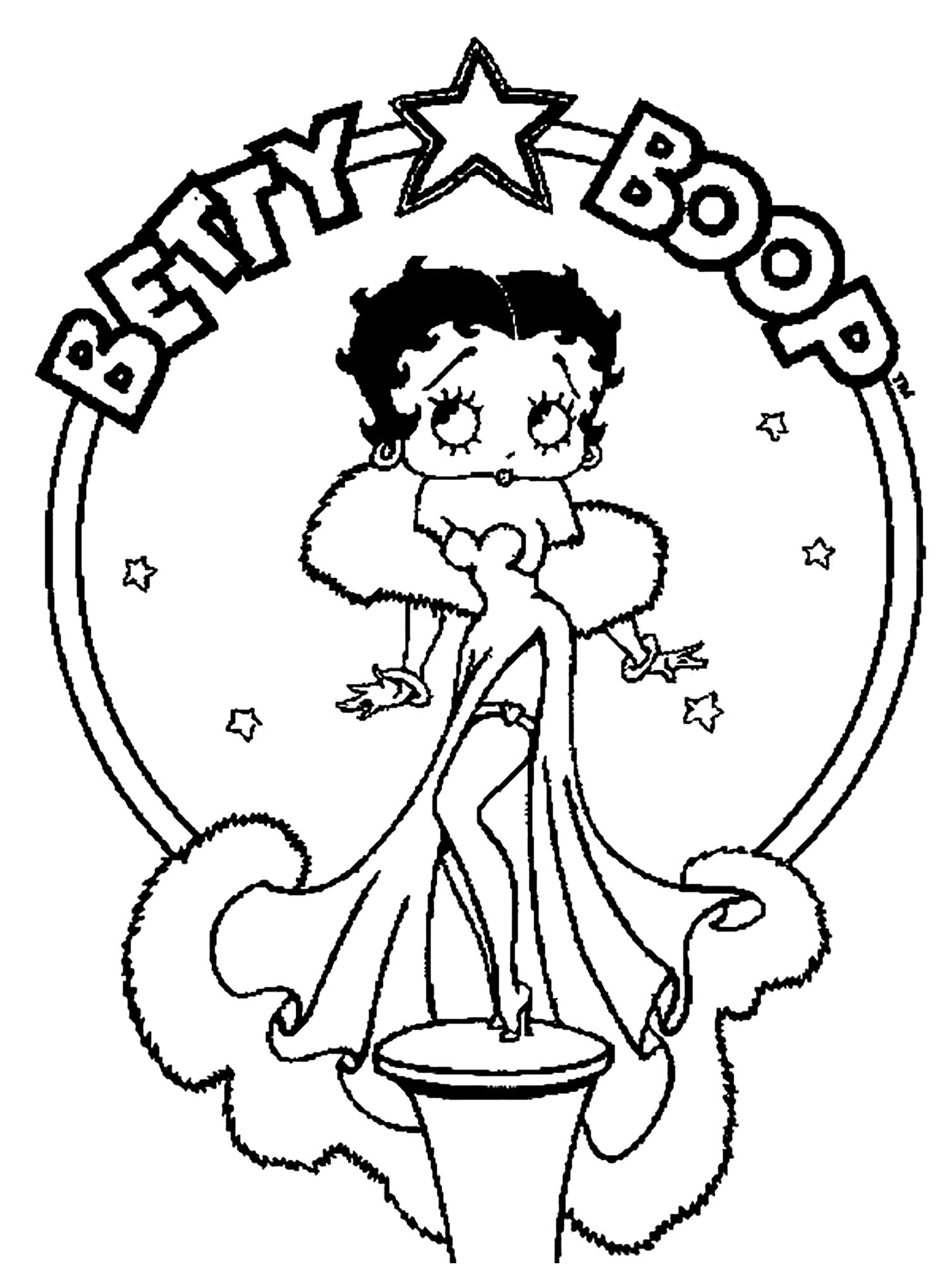 Betty Boop Picture To Print And Color Betty Boop Coloring Pages
