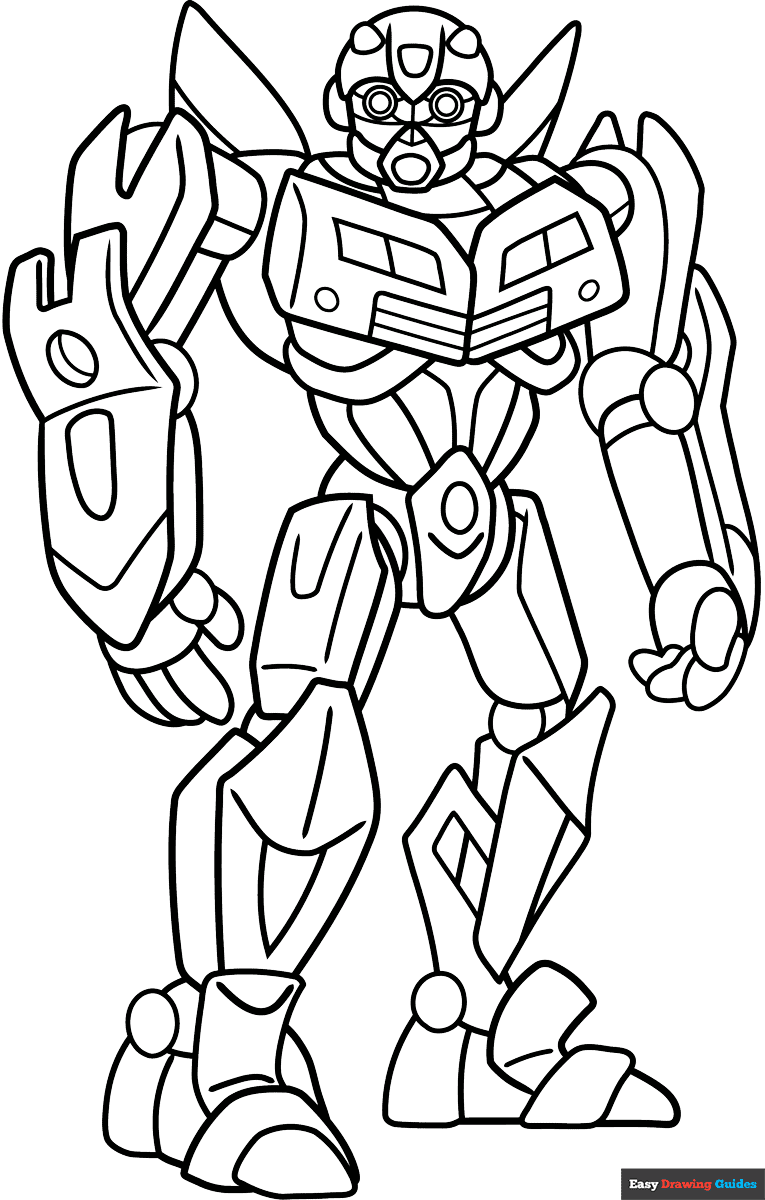 bumblebee from transformer coloring page easy drawing guides