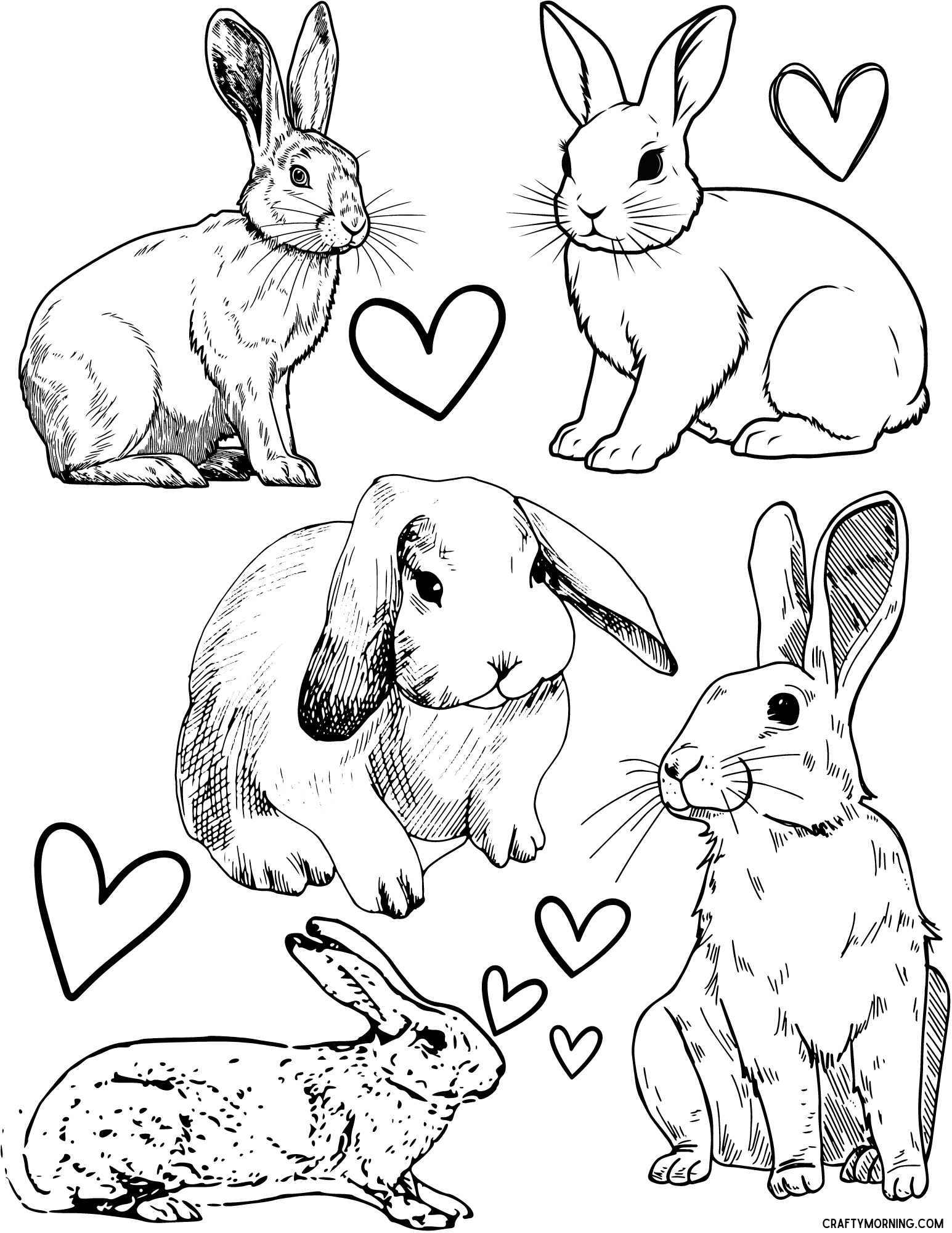 Bunny Coloring Pages To Print Crafty Morning