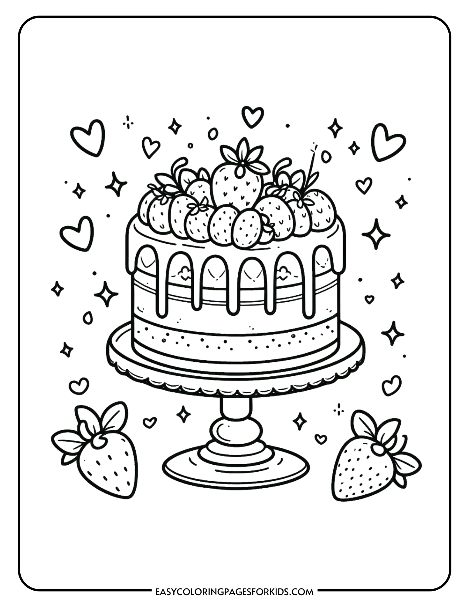 Birthday Cake Printable Coloring Pages