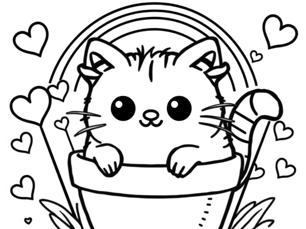 Cat Coloring Page For Kids And Adults Free Printable Coloring Page