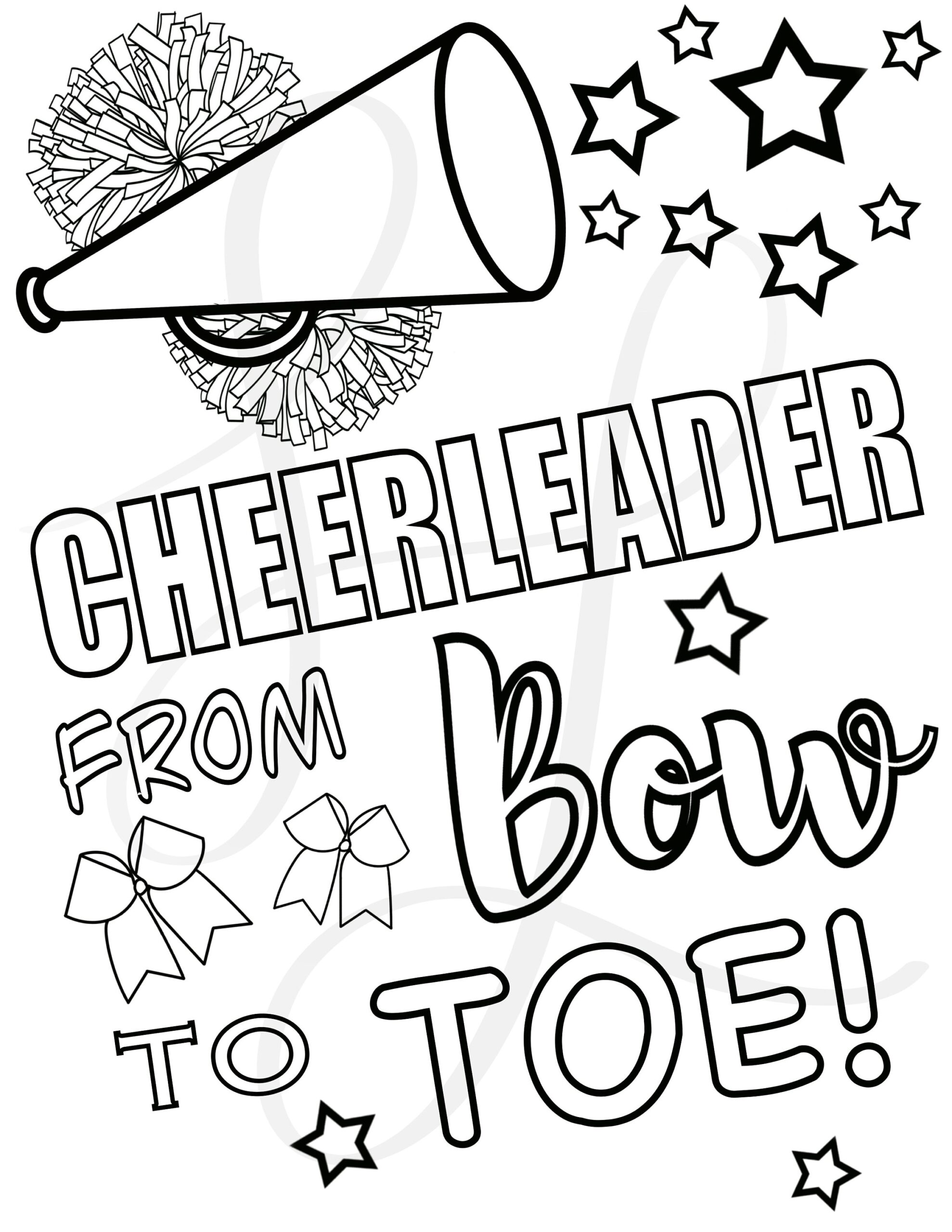 Cheerleading Color Pages Duo Etsy