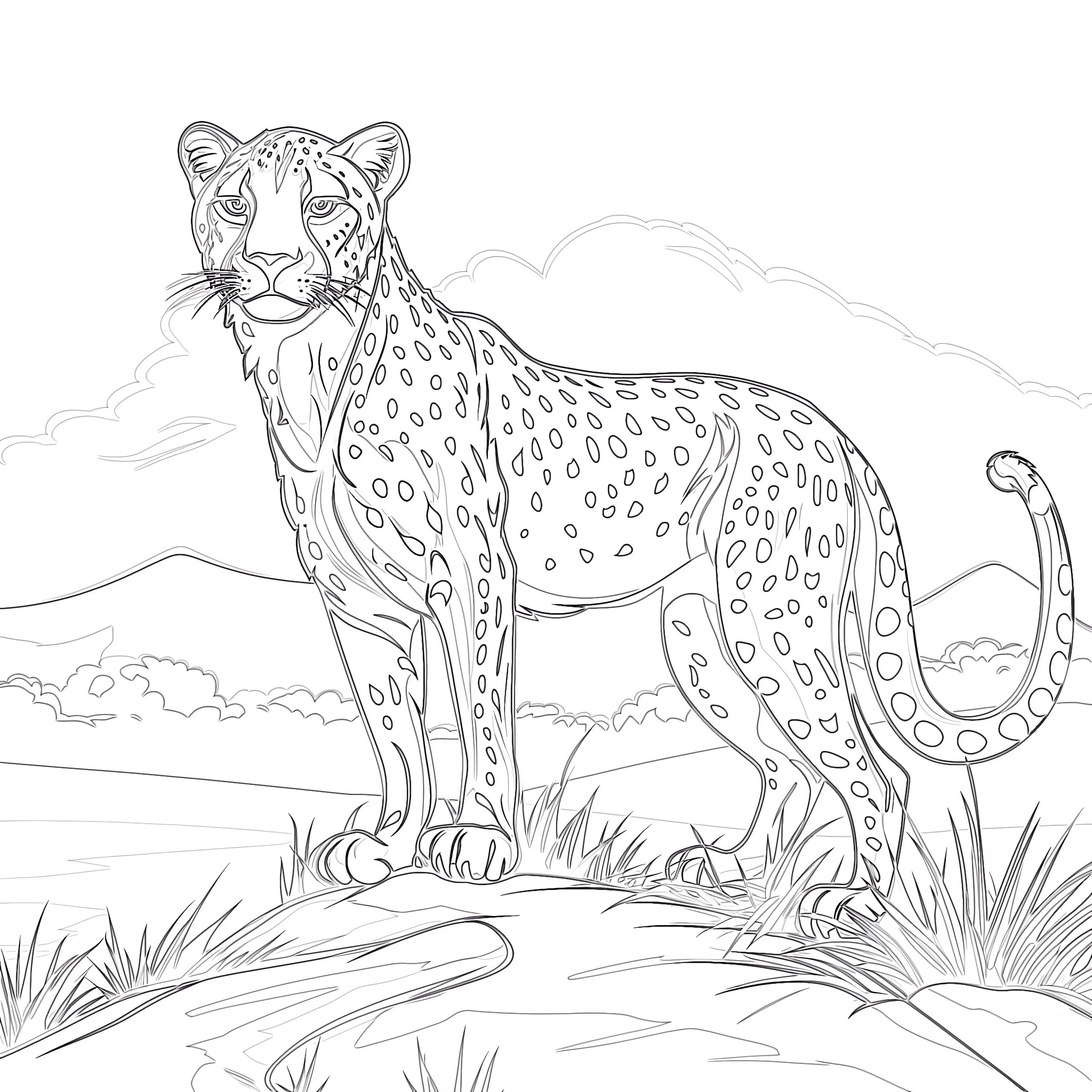 Cheetah Printable Coloring Pages
