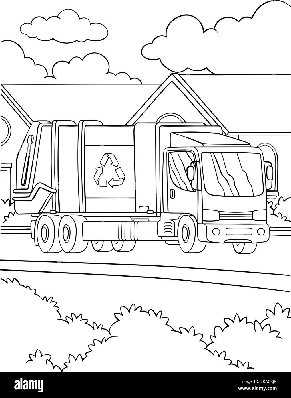 Printable Garbage Truck Coloring Page