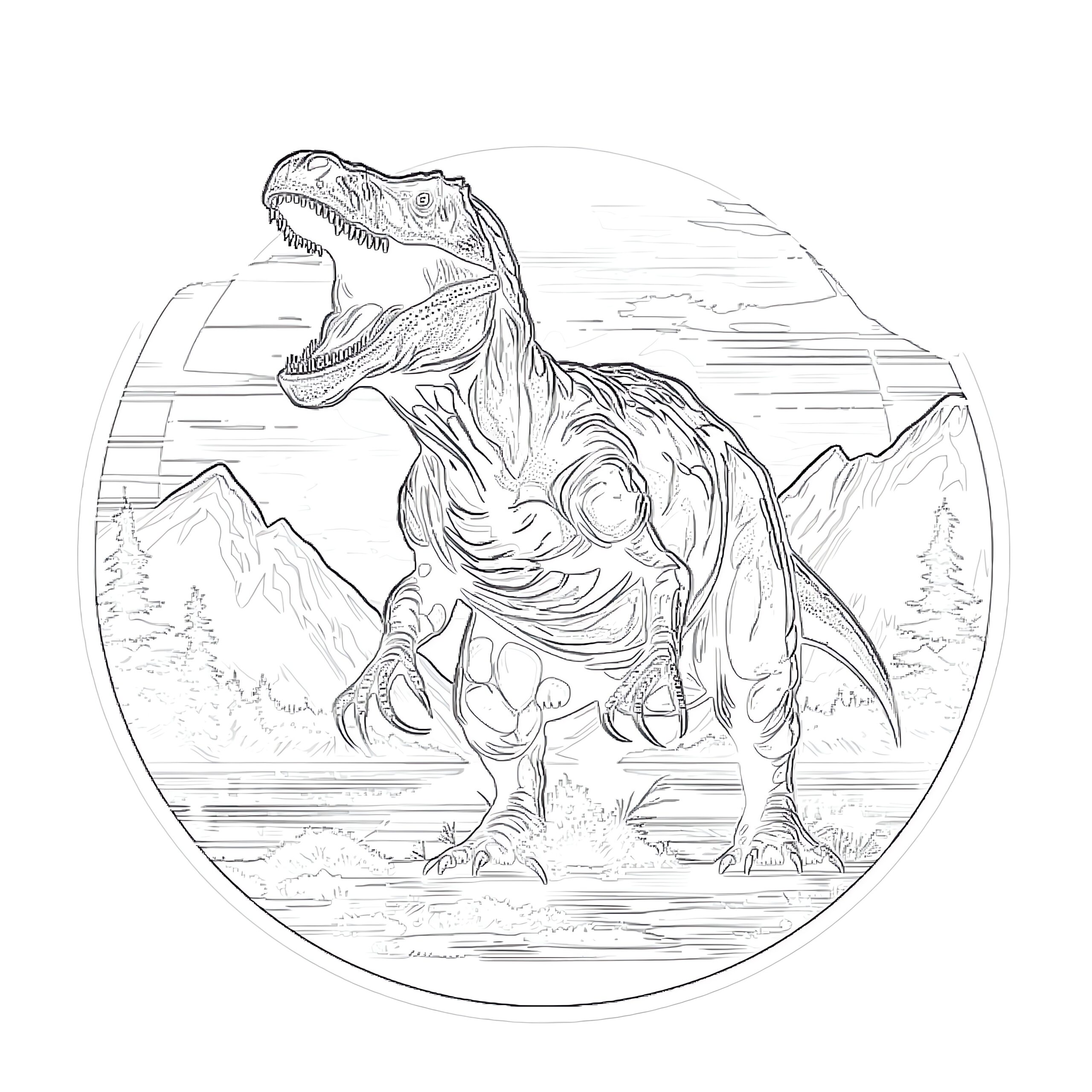 Printable T Rex Coloring Pages