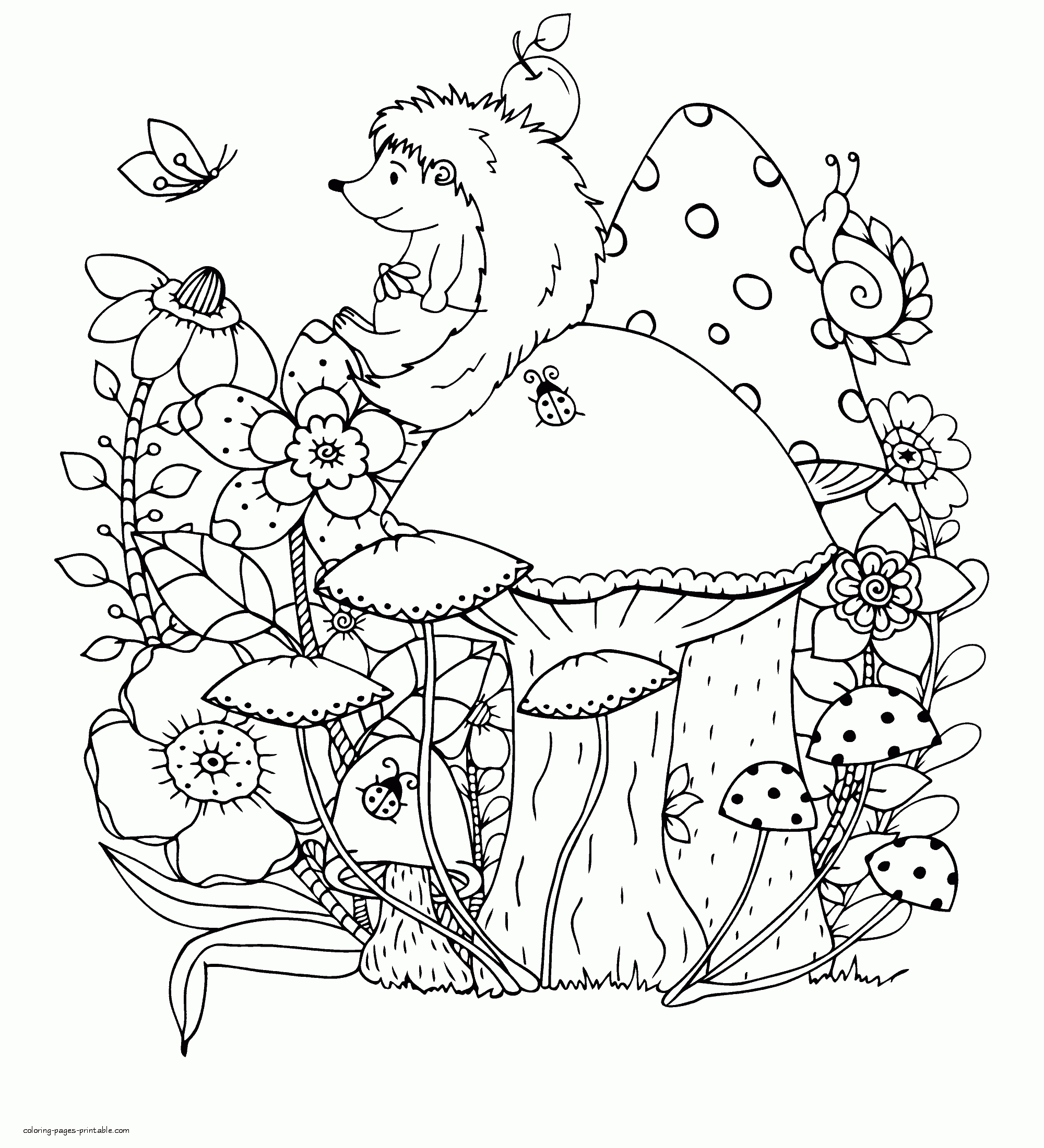 Coloring Pages Mushroom Coloring Pages For Adult