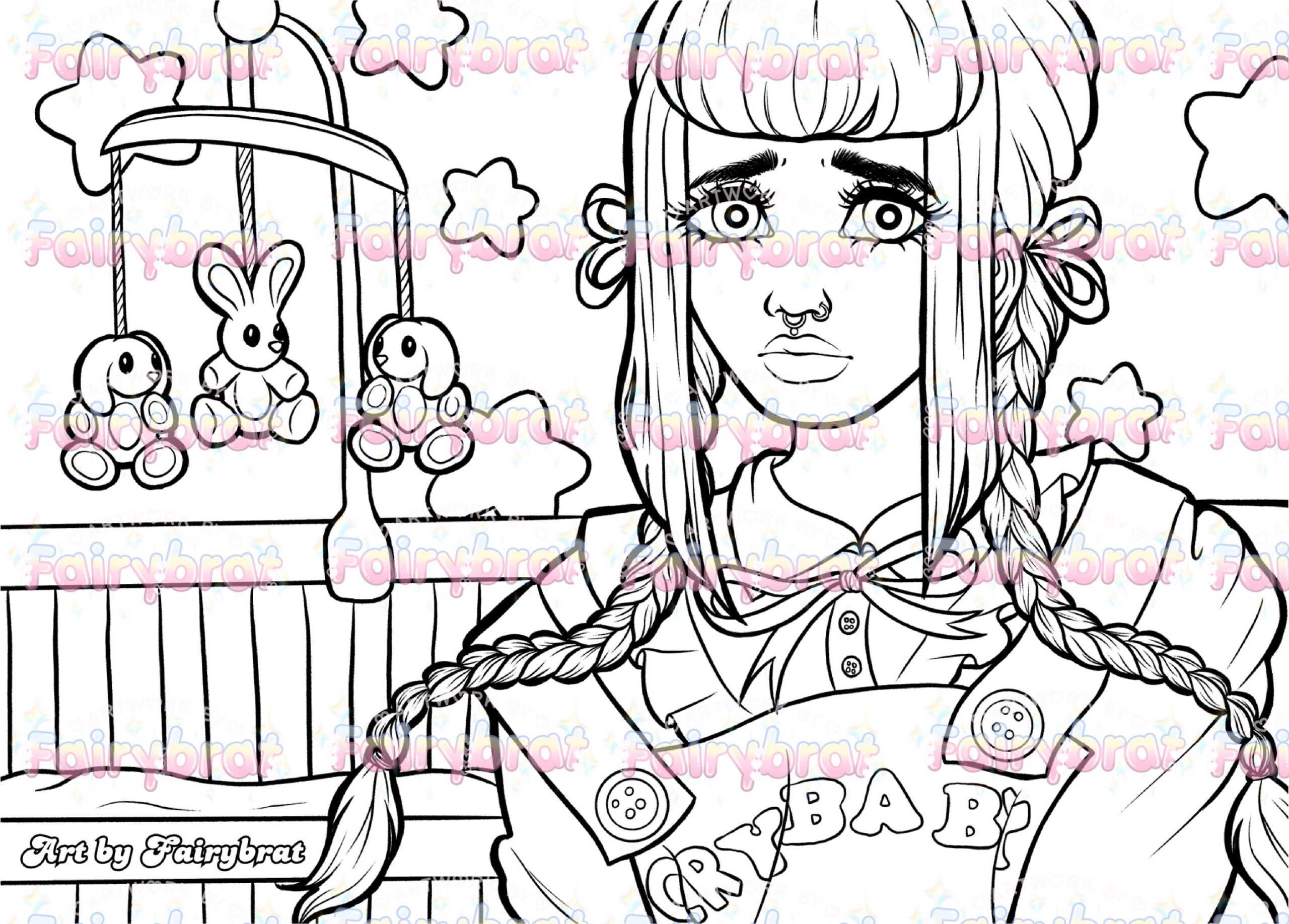 Cry Baby Coloring Page Etsy