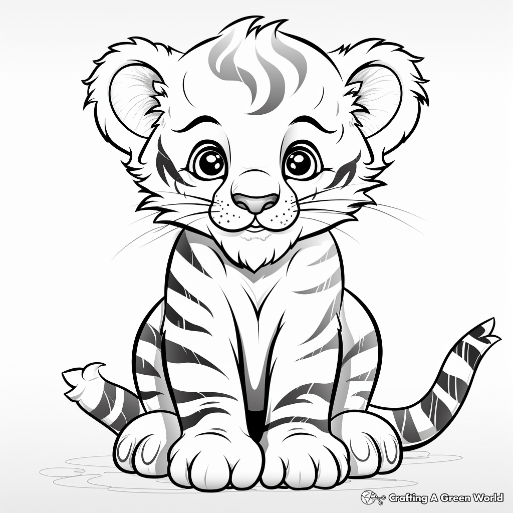 Cute Baby Tiger Coloring Pages Free Printable 
