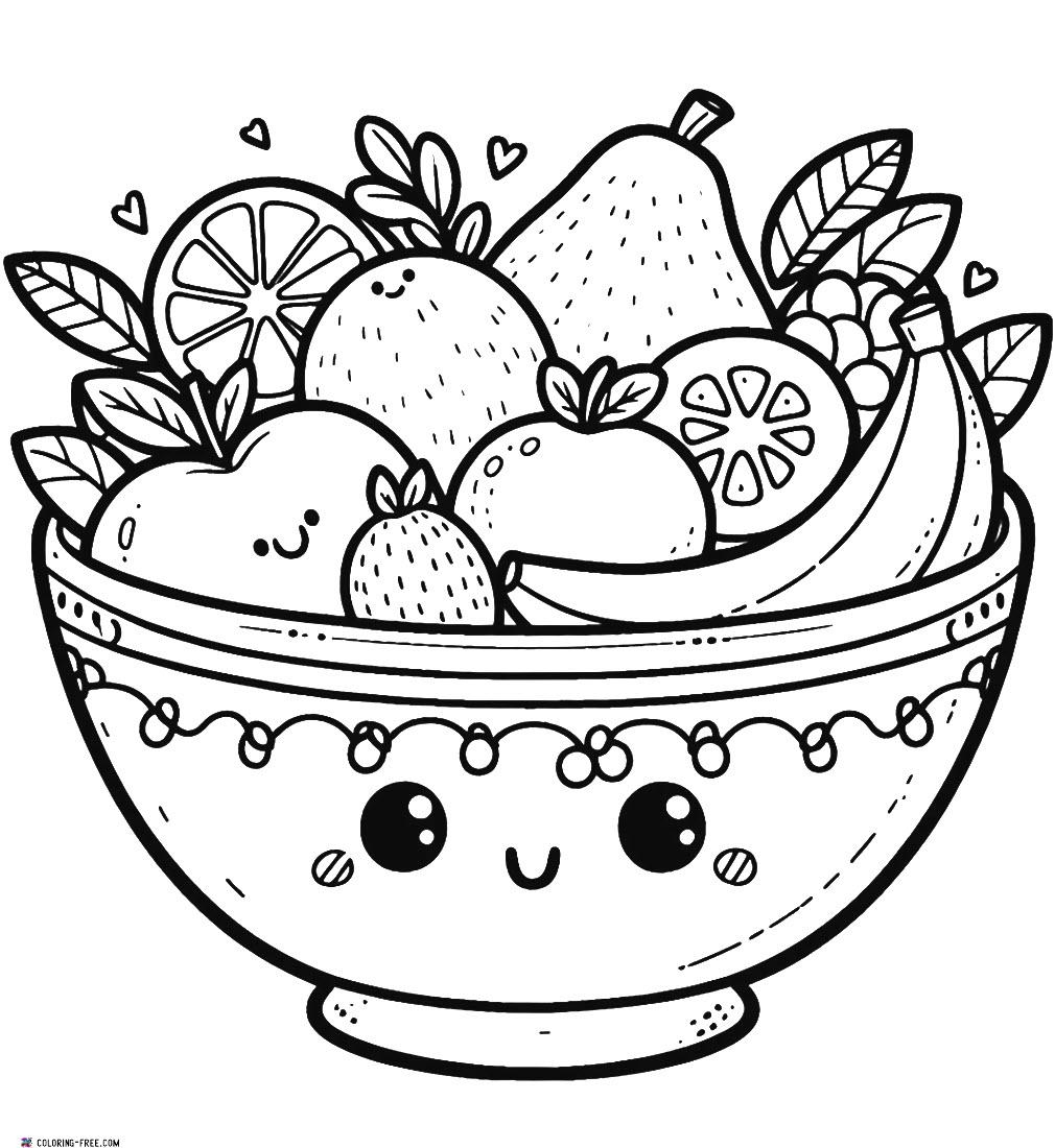 Cute Fruit Coloring Pages