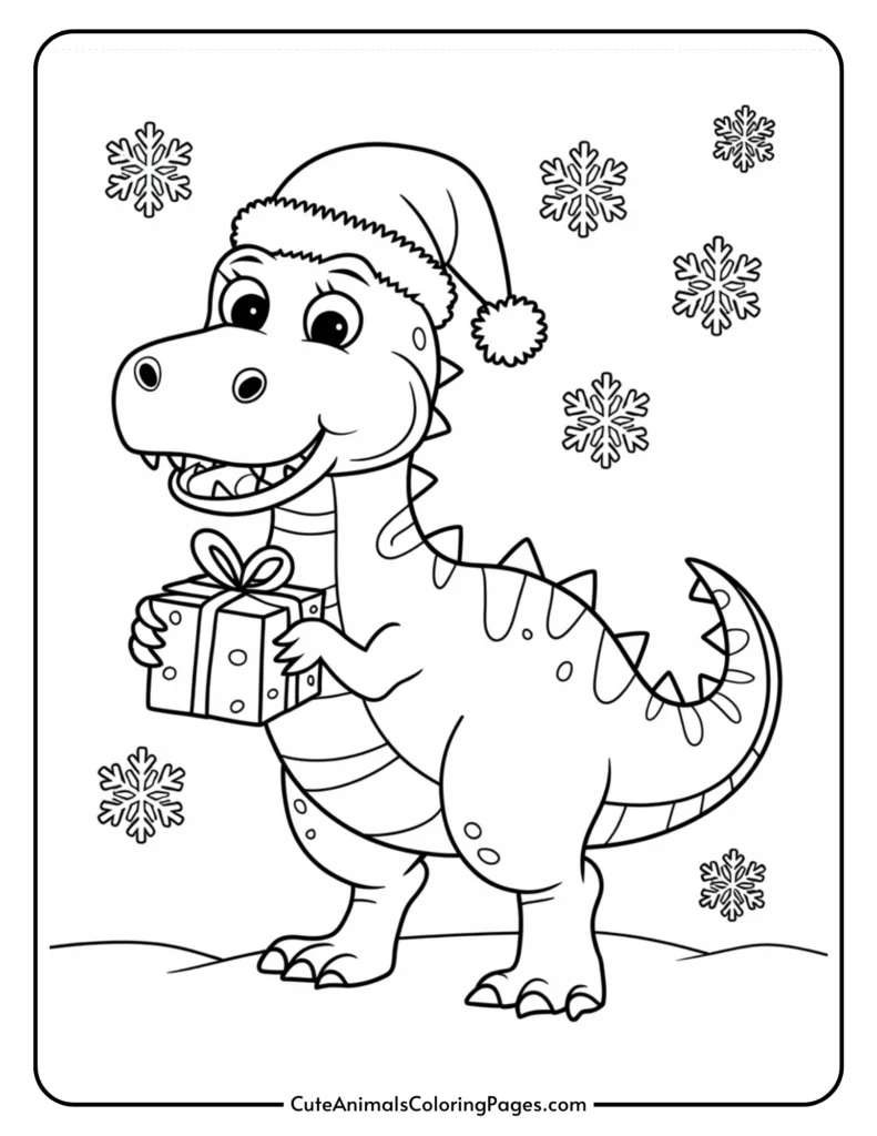 dinosaur christmas coloring pages 8 free printables cute animals coloring pages