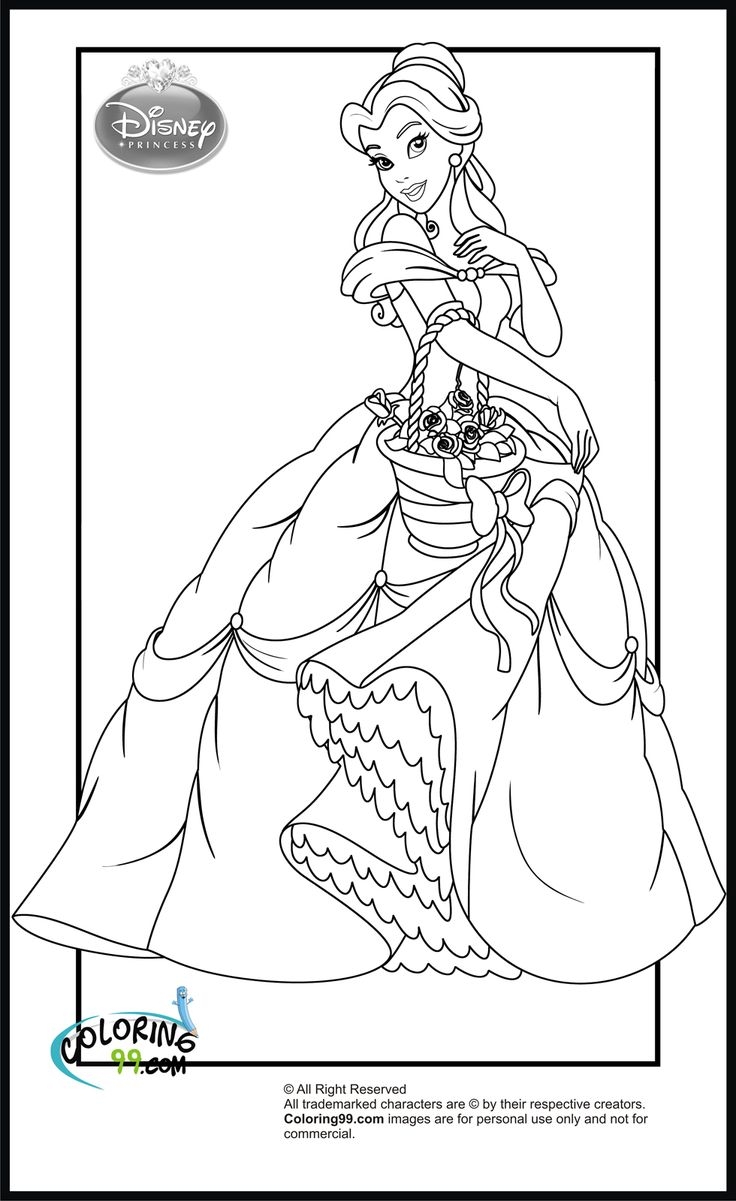 Printable Princess Belle Coloring Pages