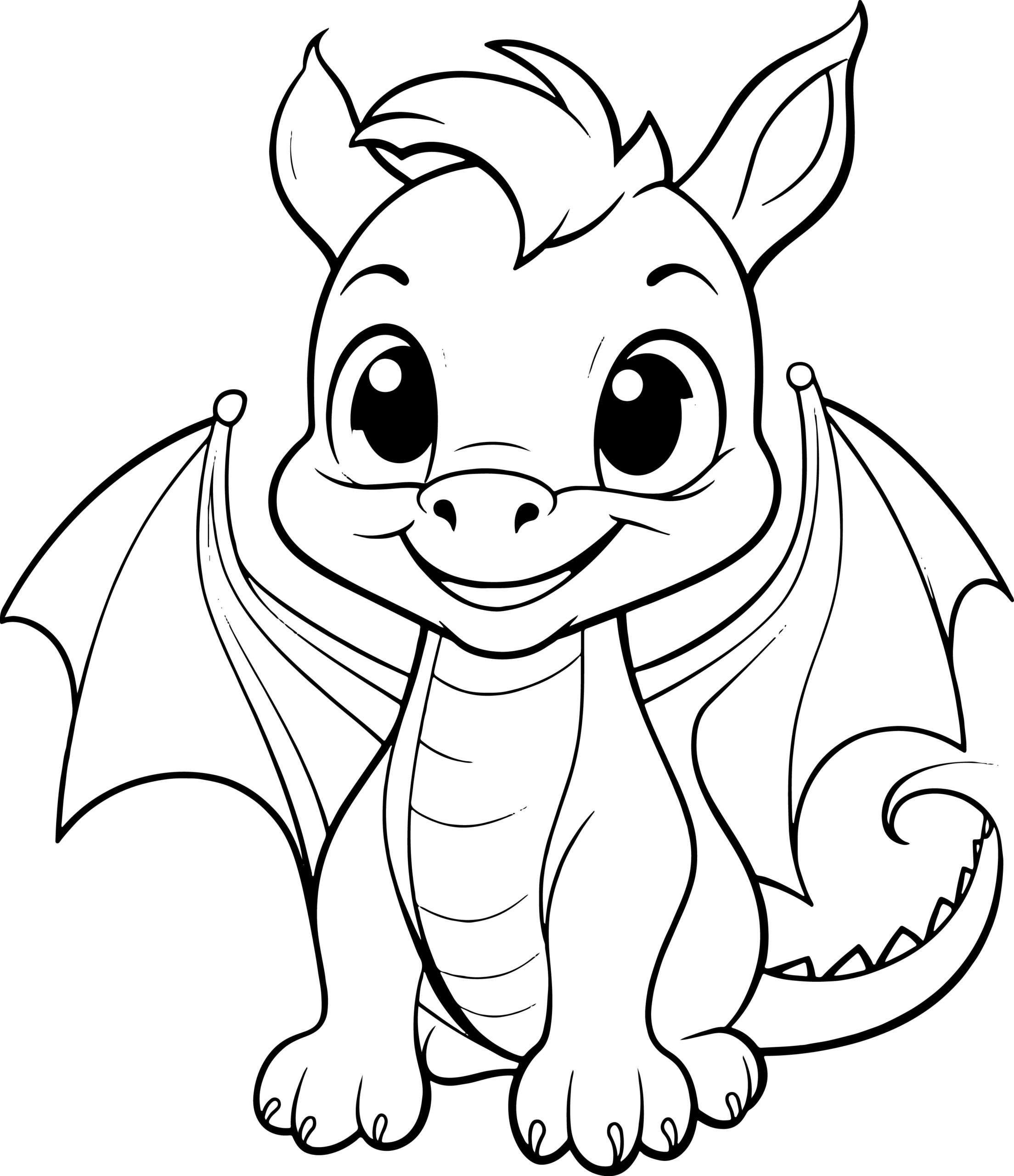 Easy Printable Dragon Coloring Pages