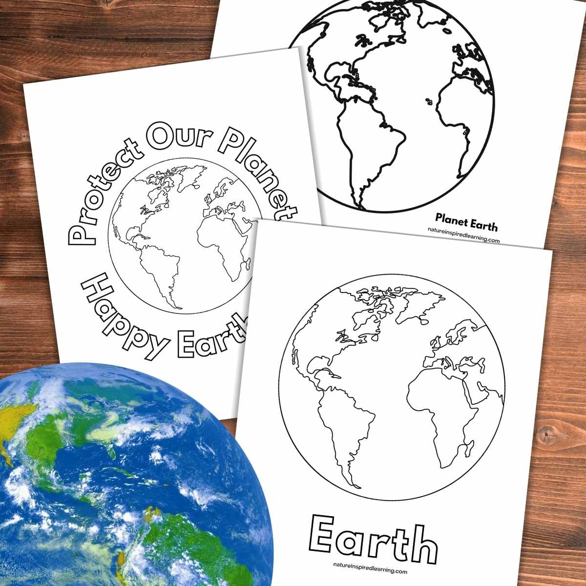 Earth Coloring Page Printable
