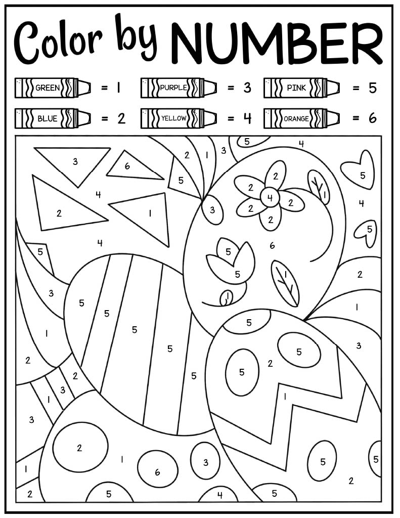 Easter Color By Number Free Download Kids Activity Zone
