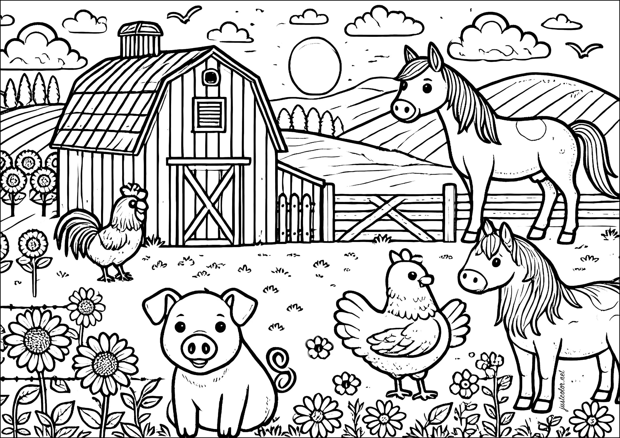 Farm Animal Coloring Pages Printable