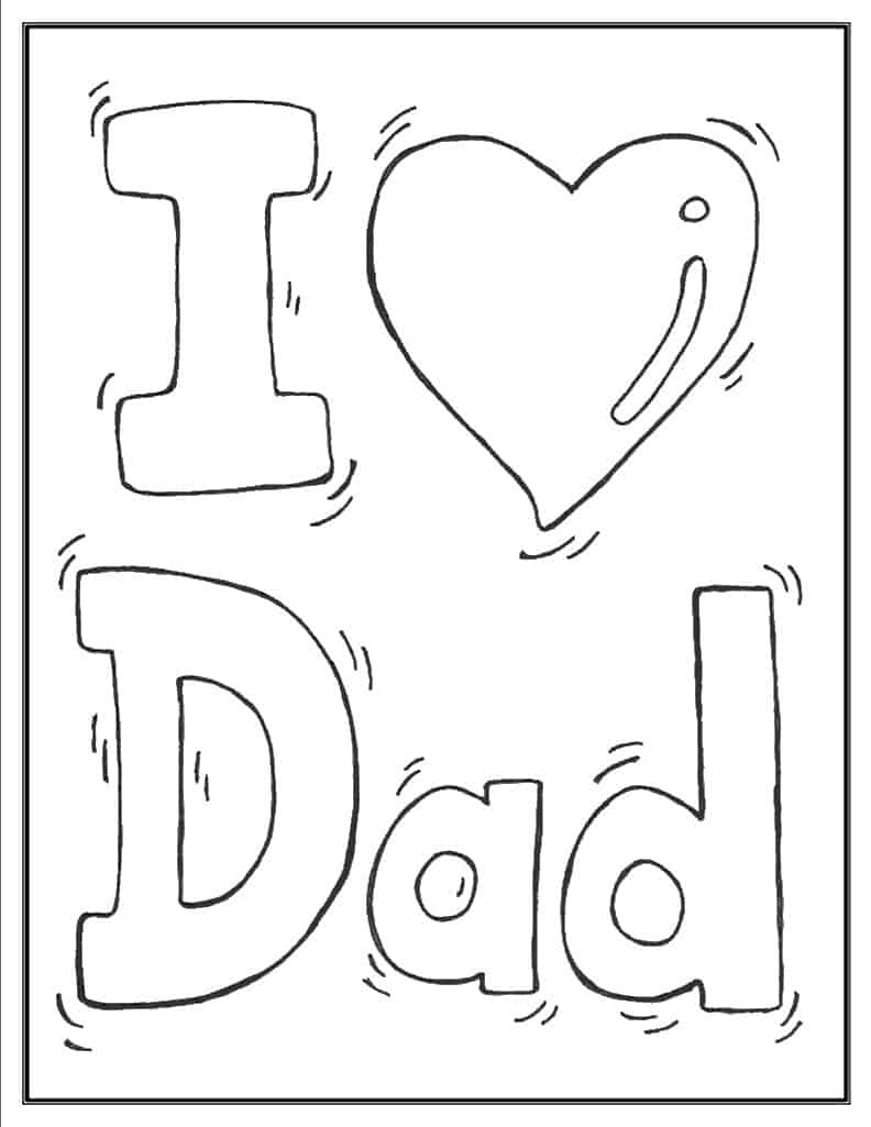 Happy Fathers Day Coloring Pages Printable Free