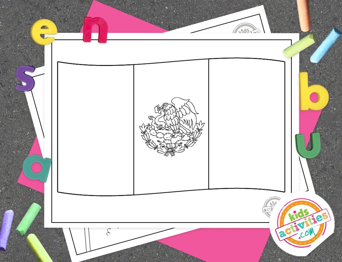 Mexico Flag Coloring Page Printable