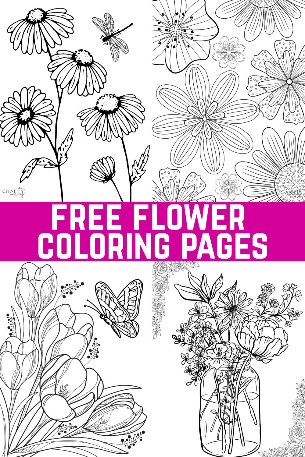 Flower Coloring Pages To Print Crafty Morning