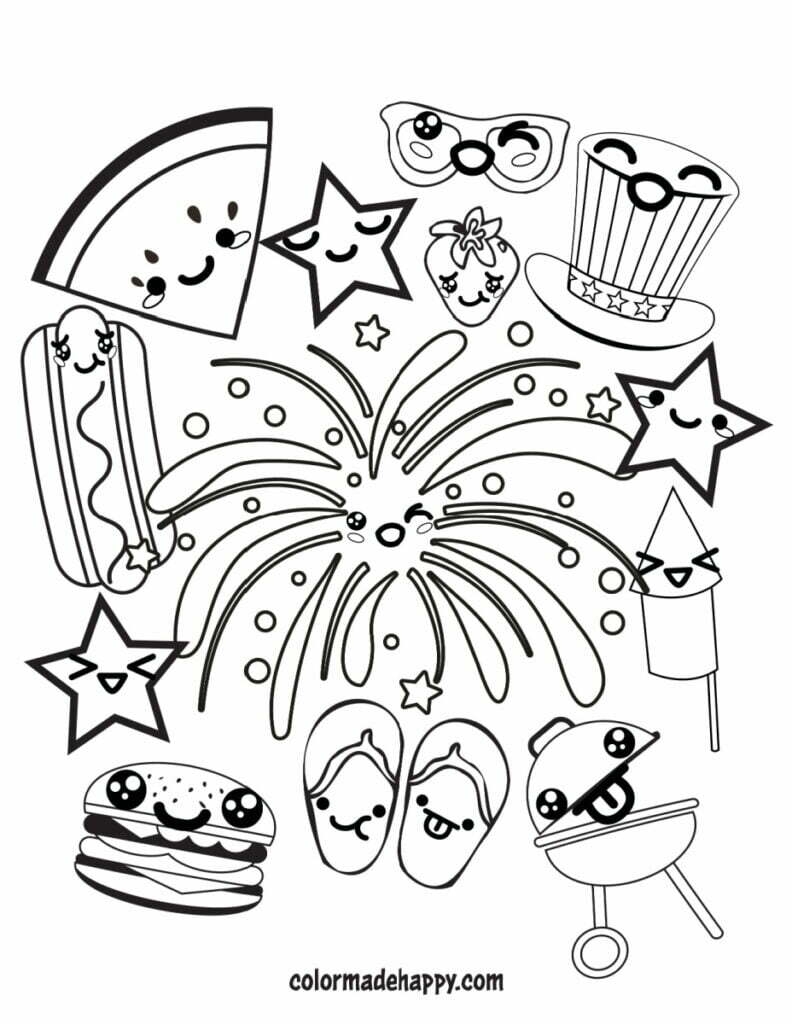 July 4th Free Coloring Pages