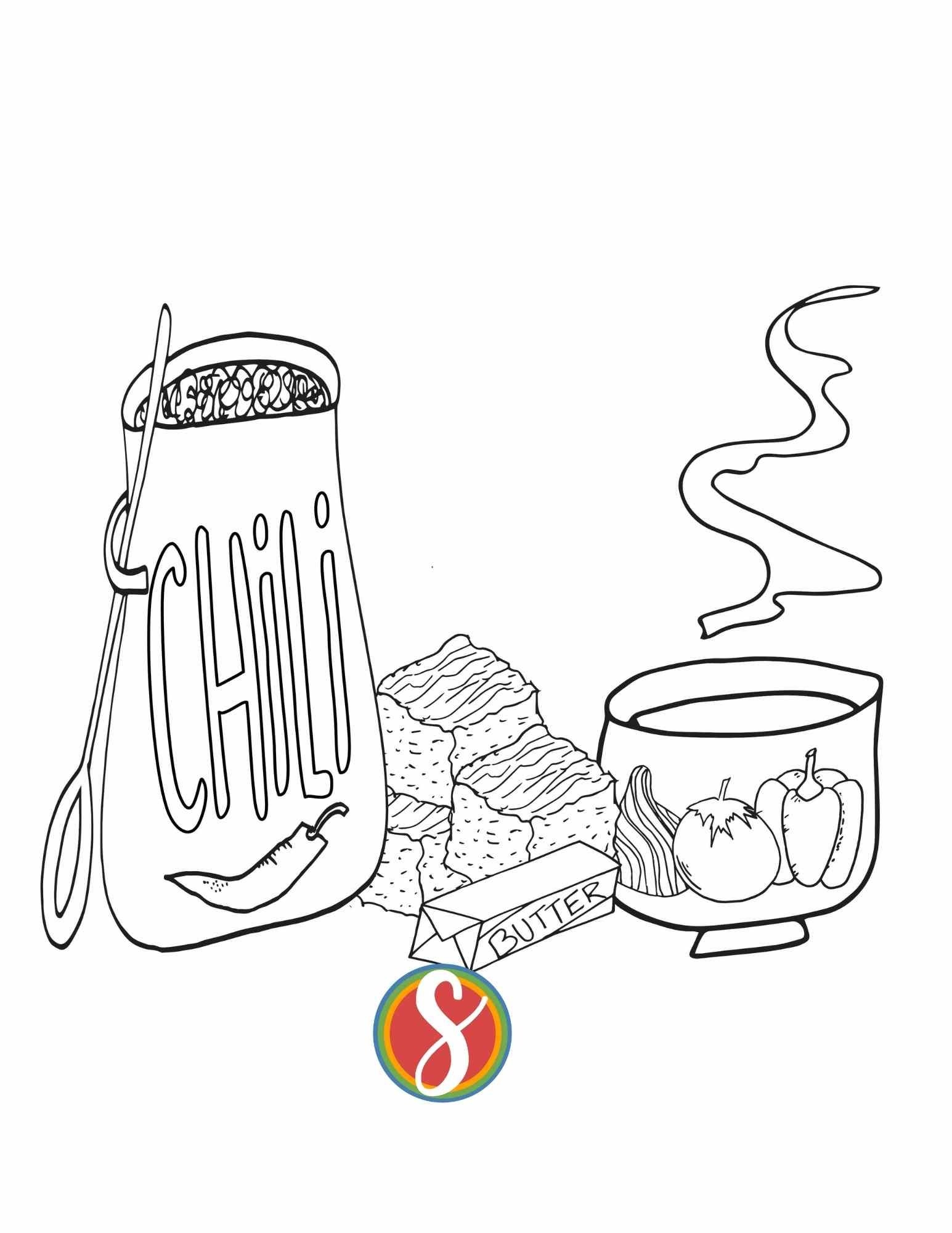 Free Chili Coloring Pages Stevie Doodles
