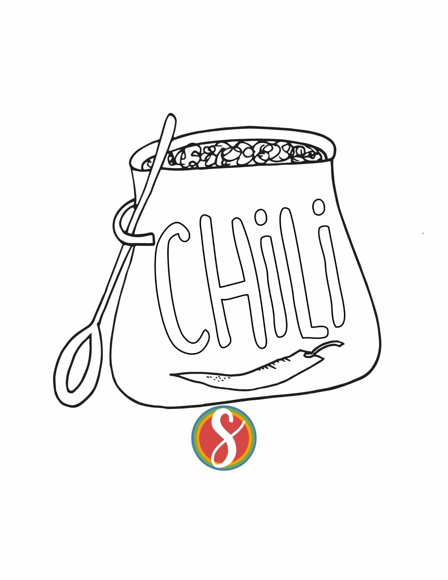 Free Chili Coloring Pages Stevie Doodles