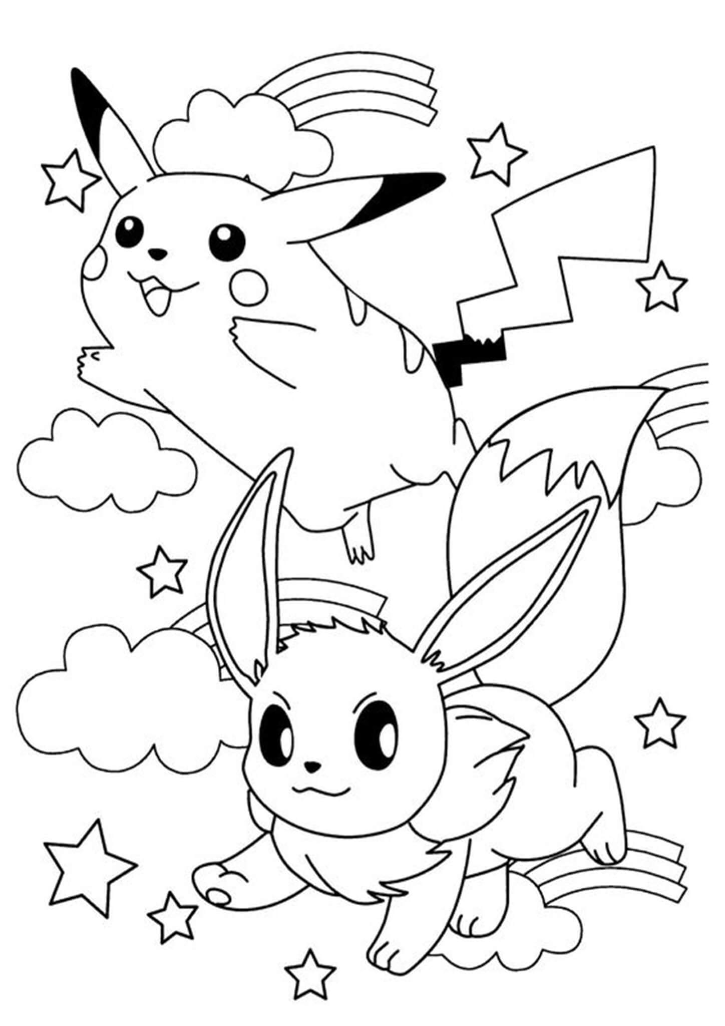 Eevee Printable Pokemon Coloring Pages