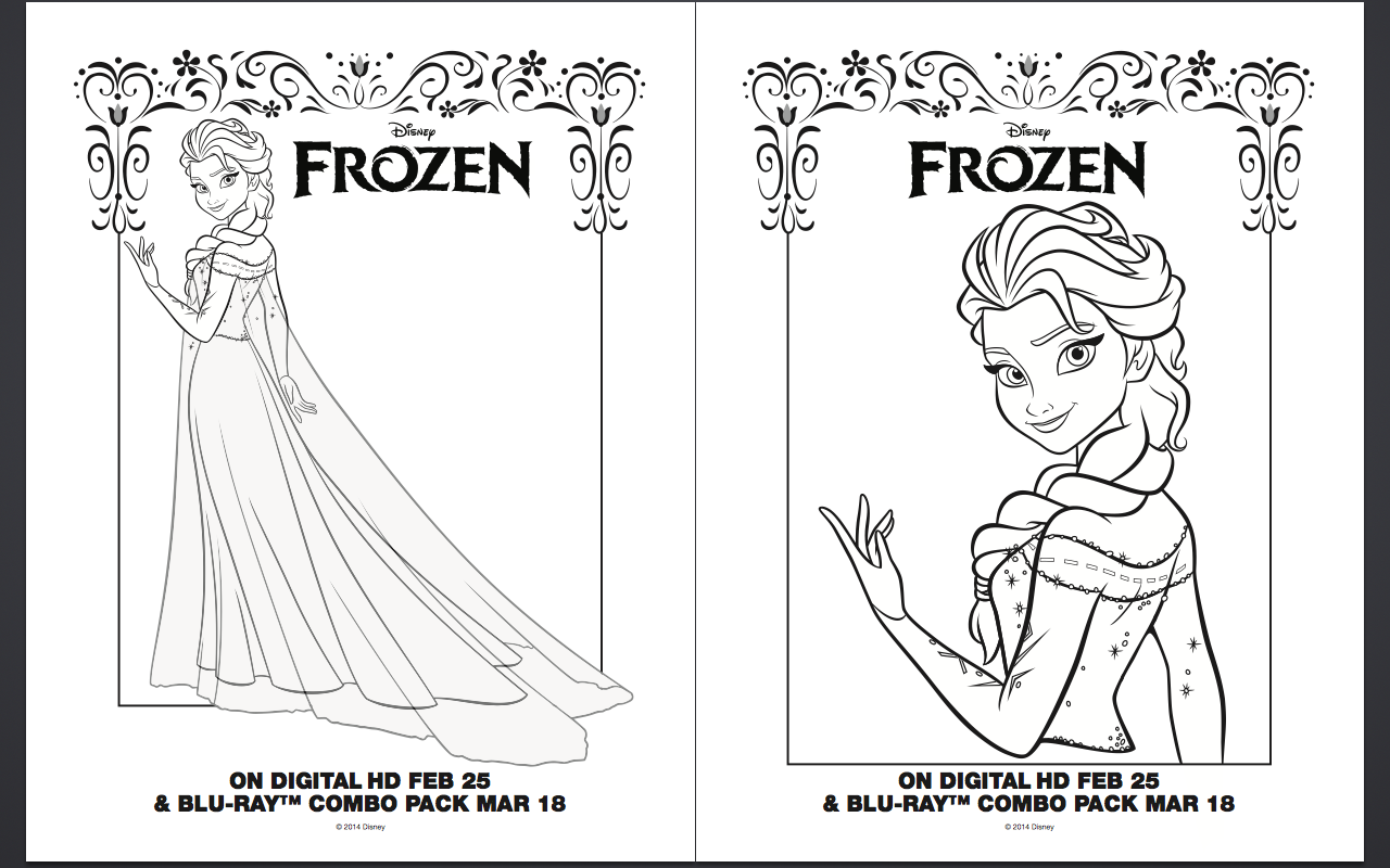 Free Frozen Color Pages