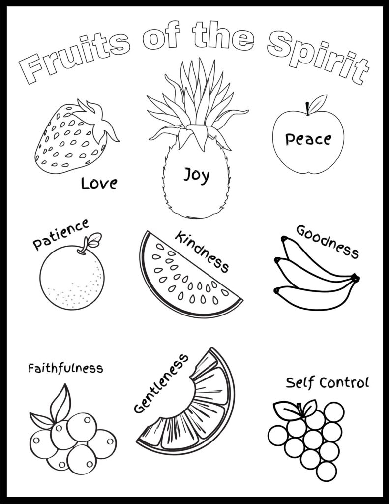 Fruit Of The Spirit Coloring Page Free