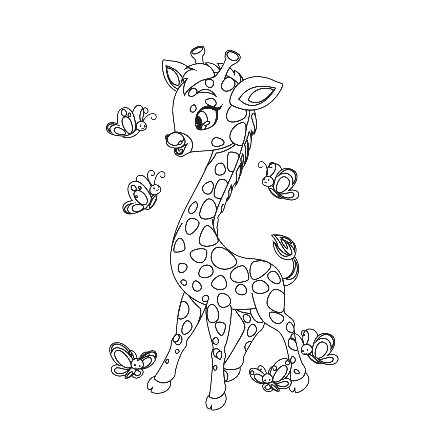 Free Giraffe Coloring Pages