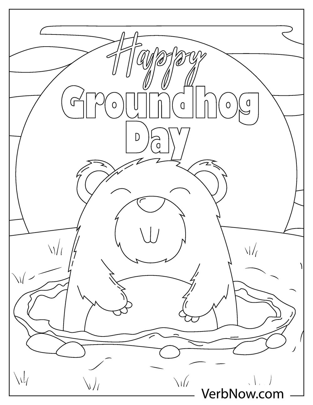 Free GROUNDHOG DAY Coloring Pages For Download Printable PDF 