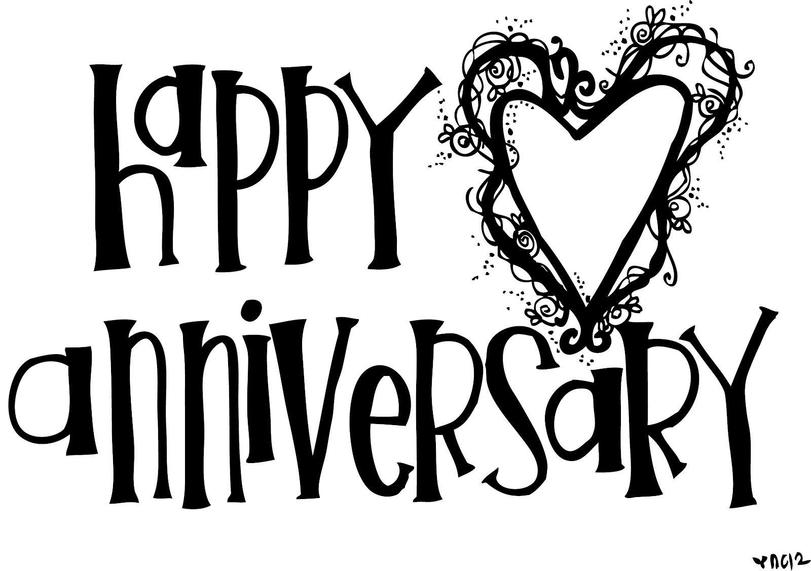 Free Cartoon Coloring Pages Saying Happy Anniversary