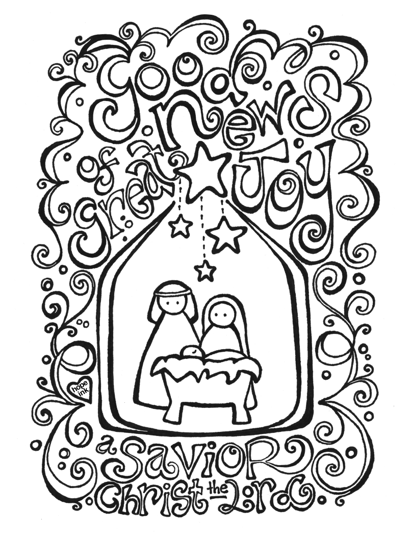 Nativity Scene Coloring Pages Free Printable