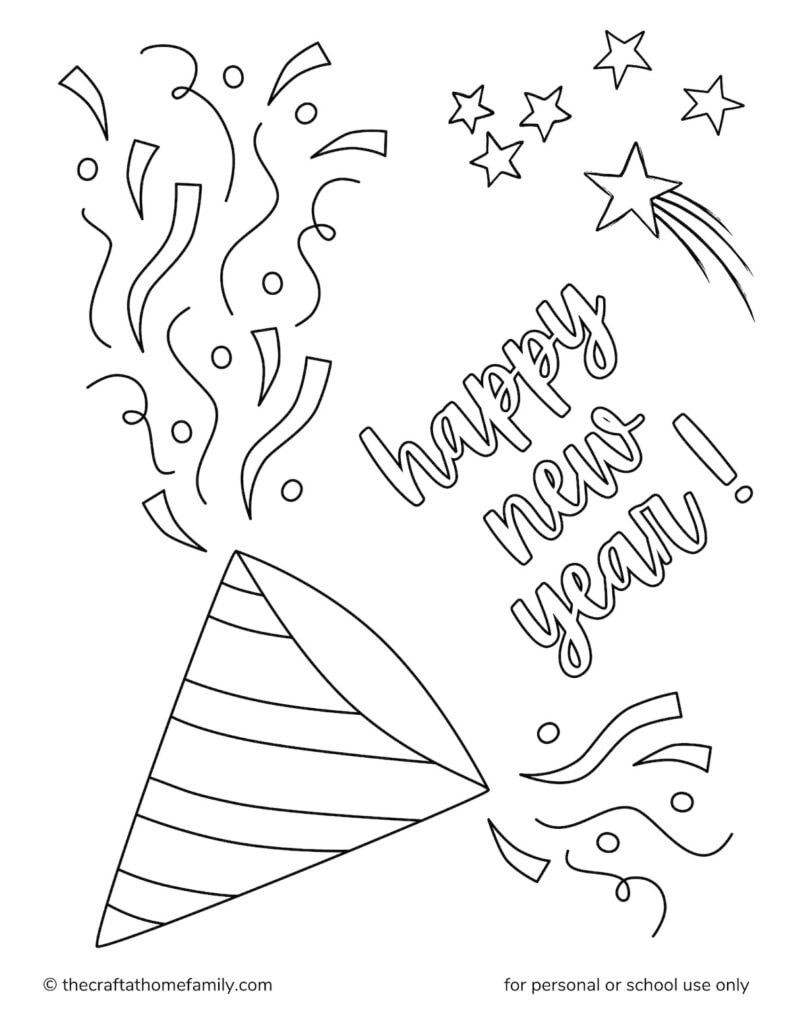 New Years Coloring Pages Free