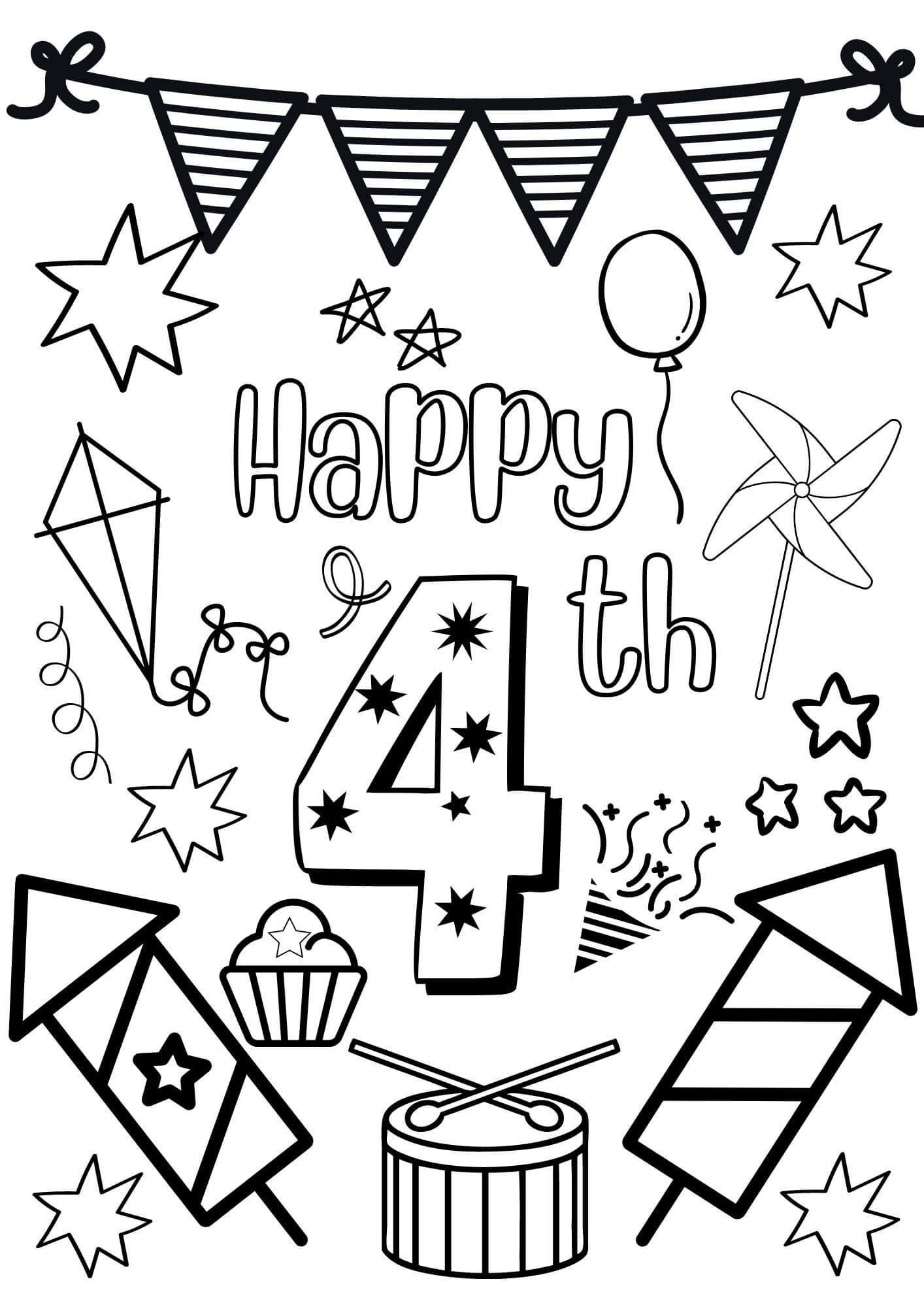 4th Of July Free Coloring Pages