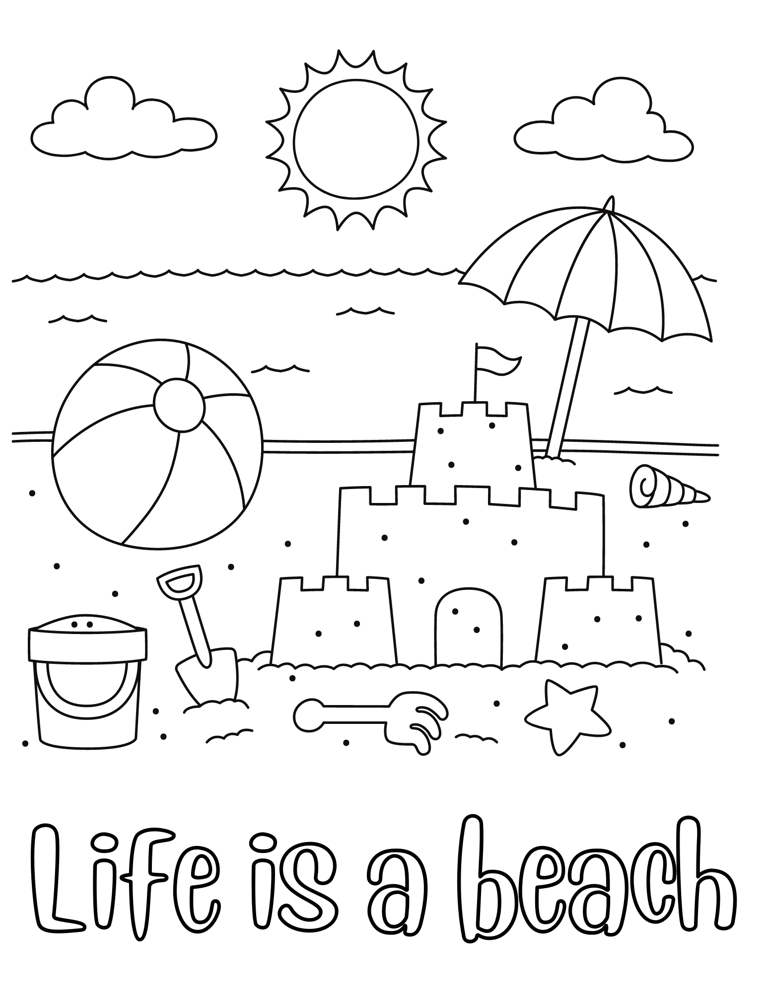 Printable Coloring Pages Of The Beach