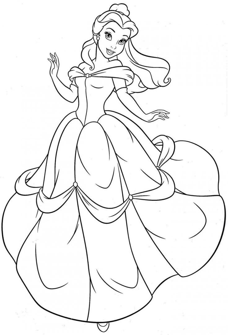 Princess Belle Printable Coloring Pages