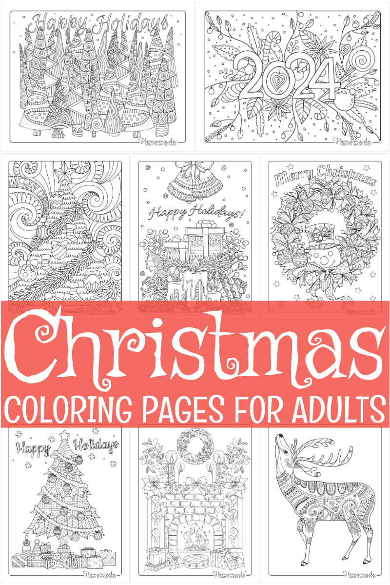 Christmas Coloring Pages For Adults Printable Free