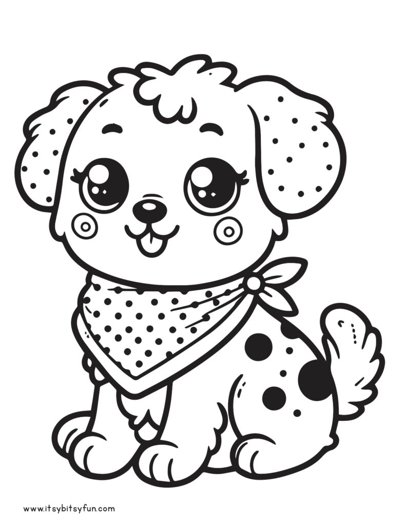 Cute Puppy Coloring Pages Printable