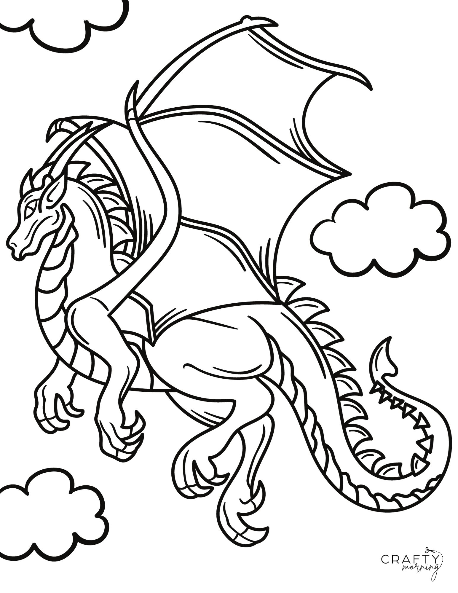 Free Printable Dragon Coloring Pages Crafty Morning