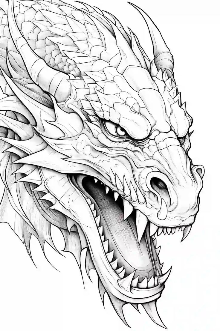 Printable Coloring Page Dragon